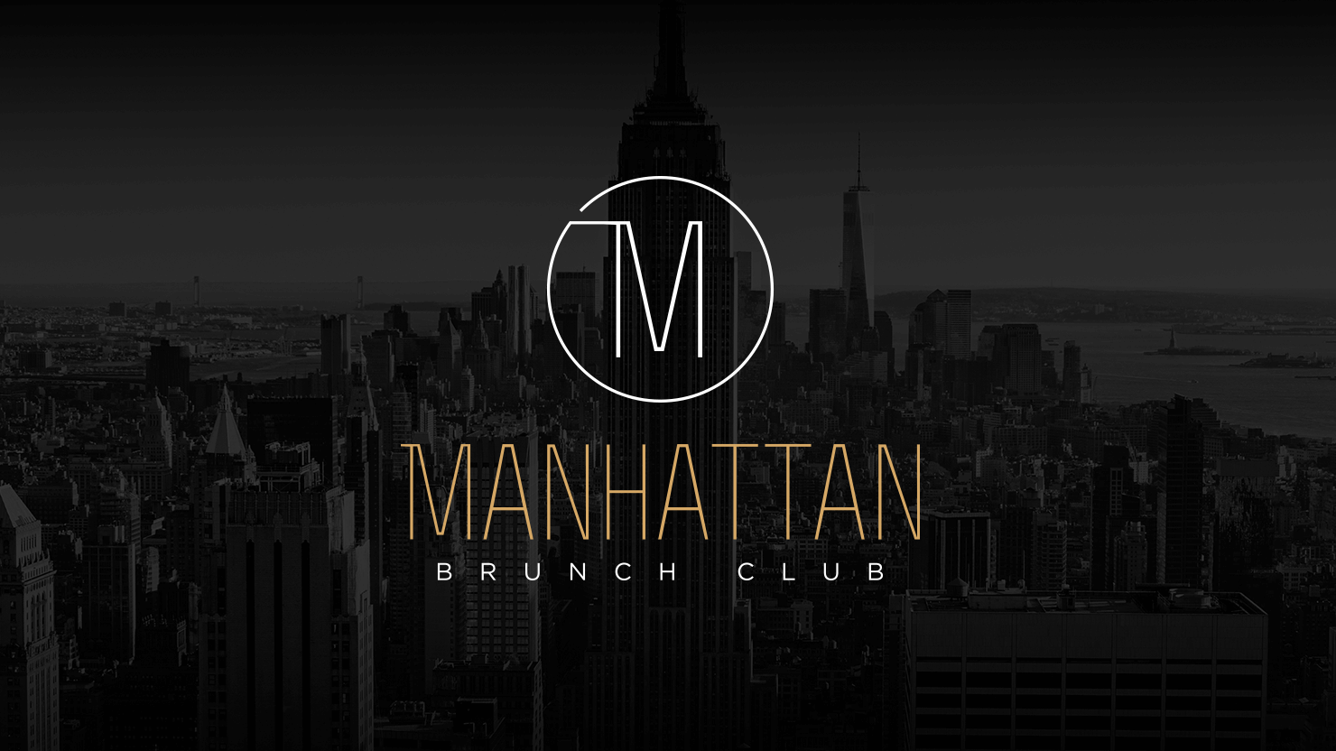 Logo design and brand identity for Manhattan Brunch Club skyline bar resorts world Birmingham