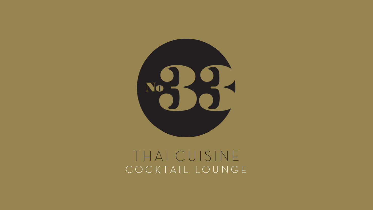 Example logo design for No. 33 Thai cuisine cocktail lounge bar restaurant Solihull