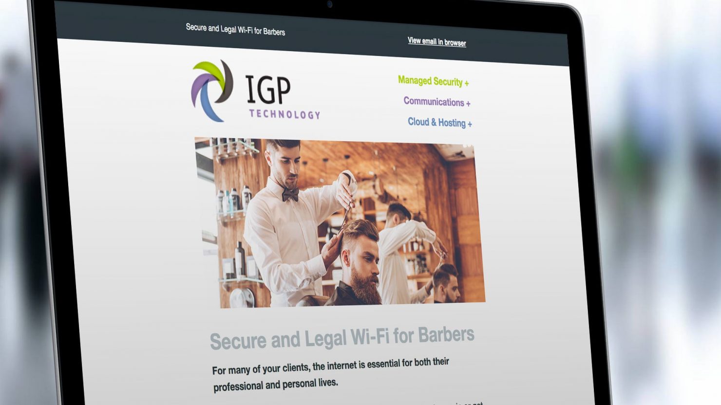 creative email marketing for IGP technology birmingham