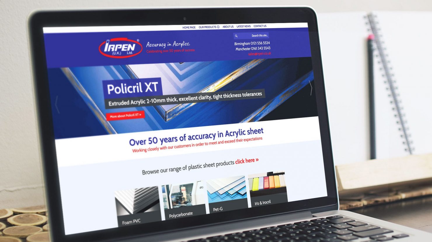 responsive web design and development on macbook for irpen uk ltd