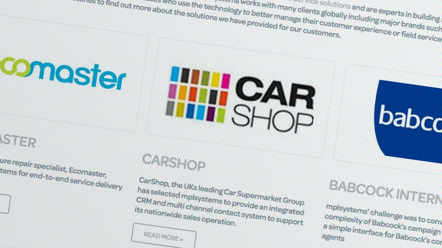 Logo case study graphic thumbnails for Wordpress website CarShop Babcock
