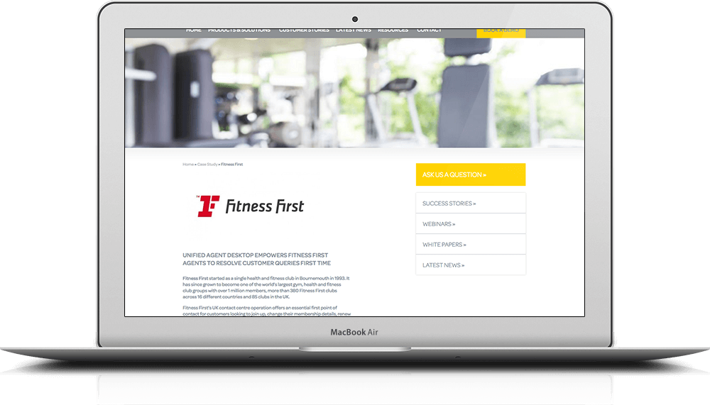 iMac showing branding and website design for MPL Systems with Fitness First logo