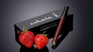 packaging design and branding for exhale shisha pens strawberry