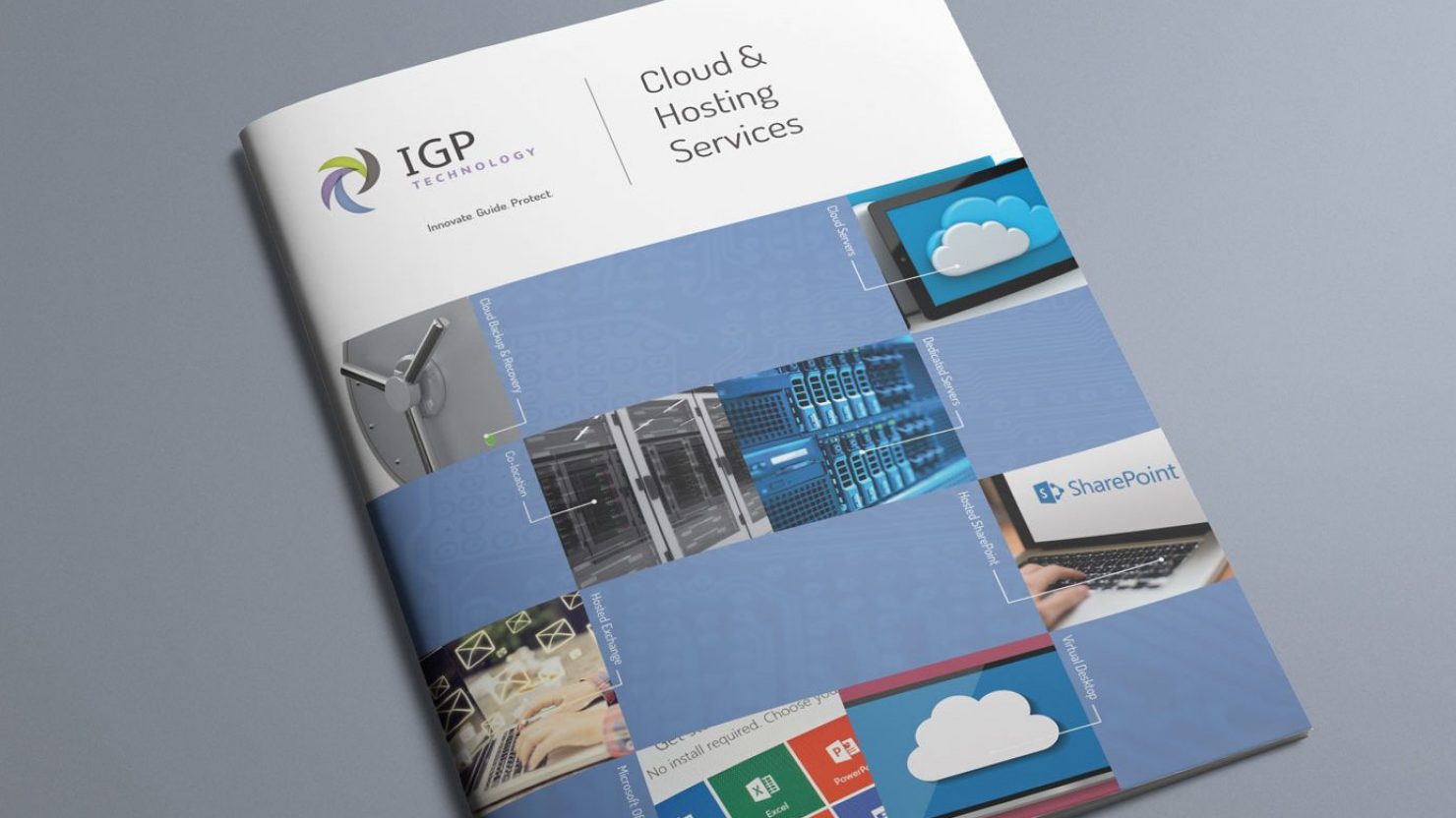 creative brochure design front cover for IGP technology