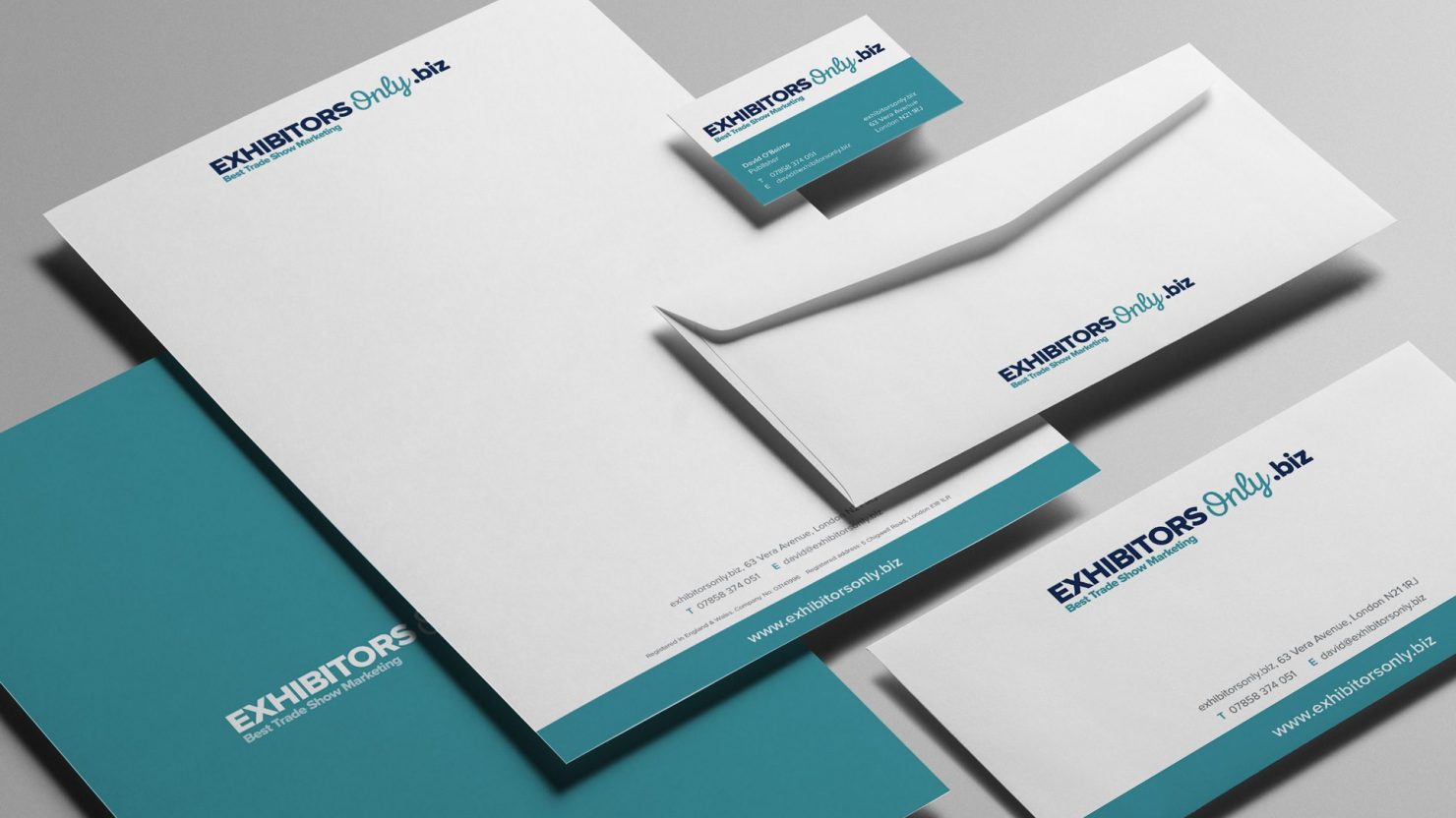 stationery graphic design for exhibitors only trade show marketing