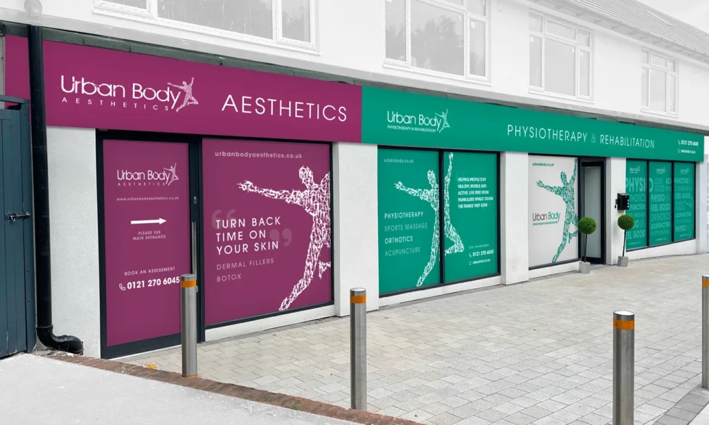 urban body physiotherapy aesthetics shop signage design colab digital