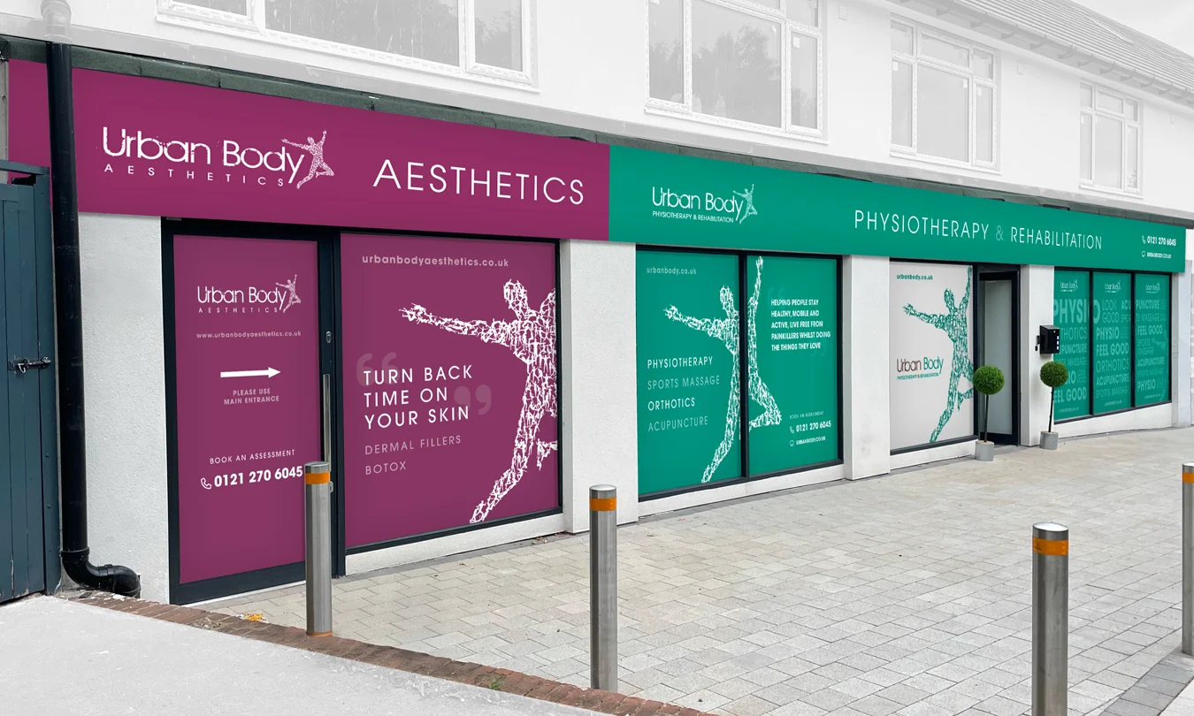 urban body physiotherapy aesthetics shop signage design colab digital