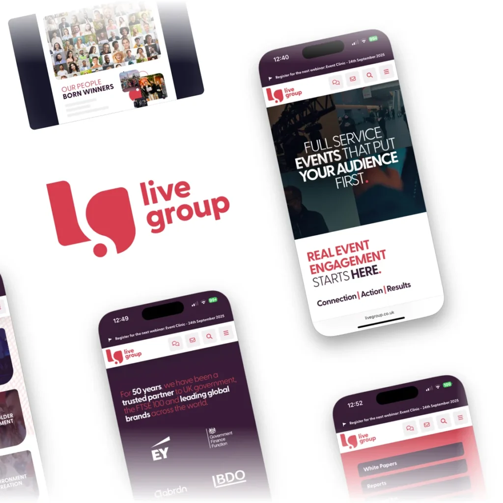 live group brand logo web design colab digital