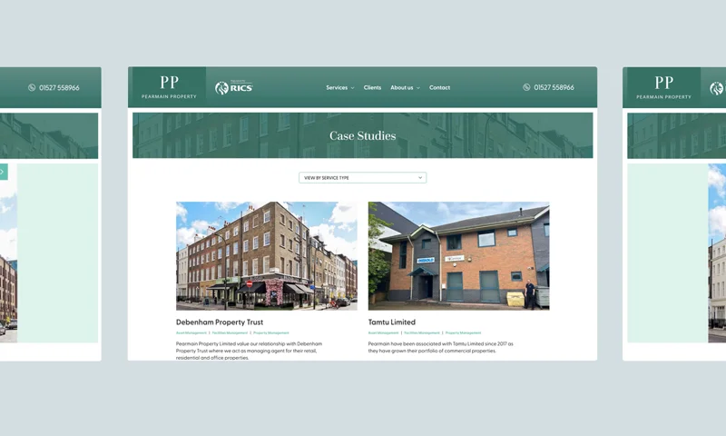 pearmain property developer website portfolio colab digital