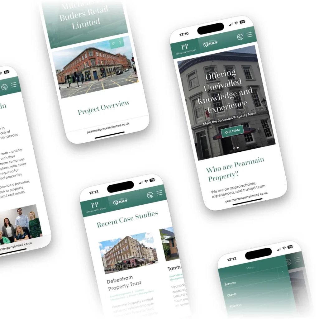 pearmain property developer website branding colab digital