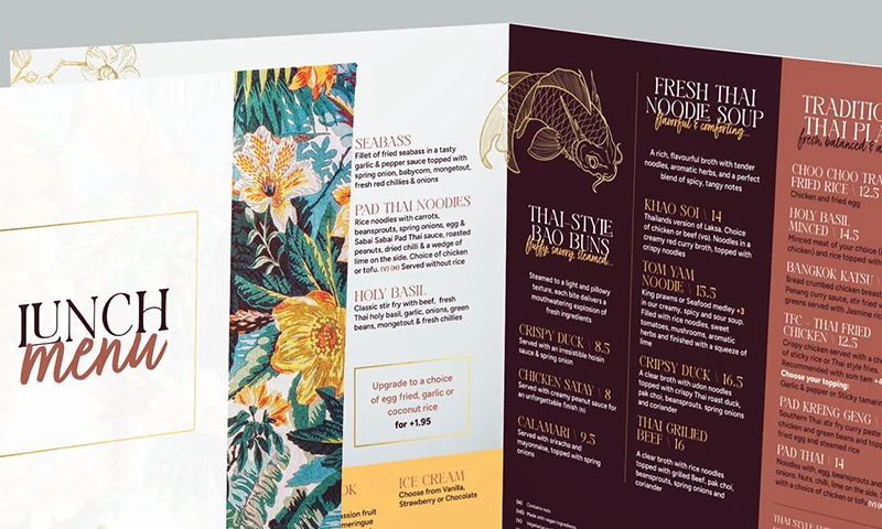 sabai sabai solihull food menu graphic design colab digital