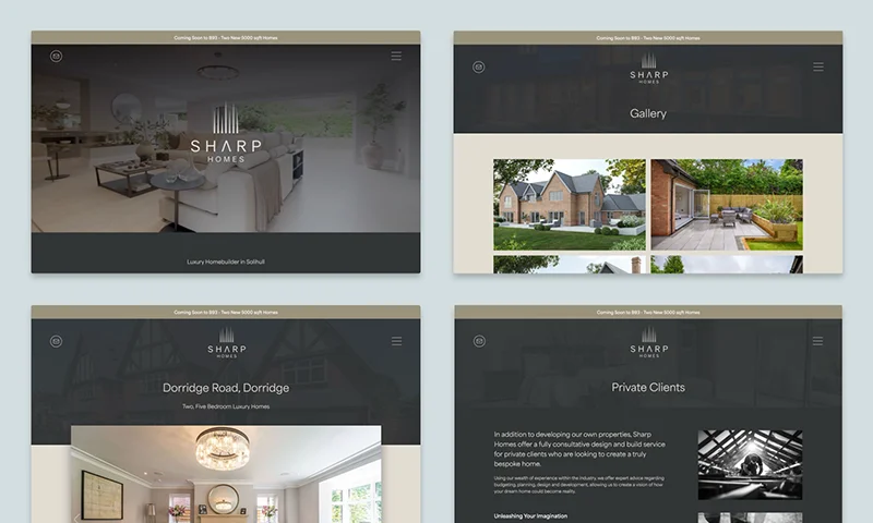 sharp homes property developer website portfolio colab digital