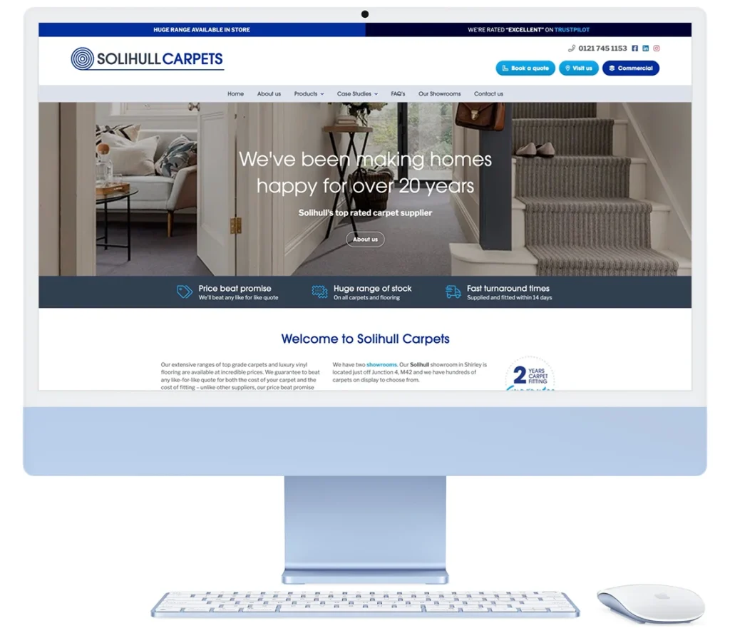 solihull carpets website design colab digital