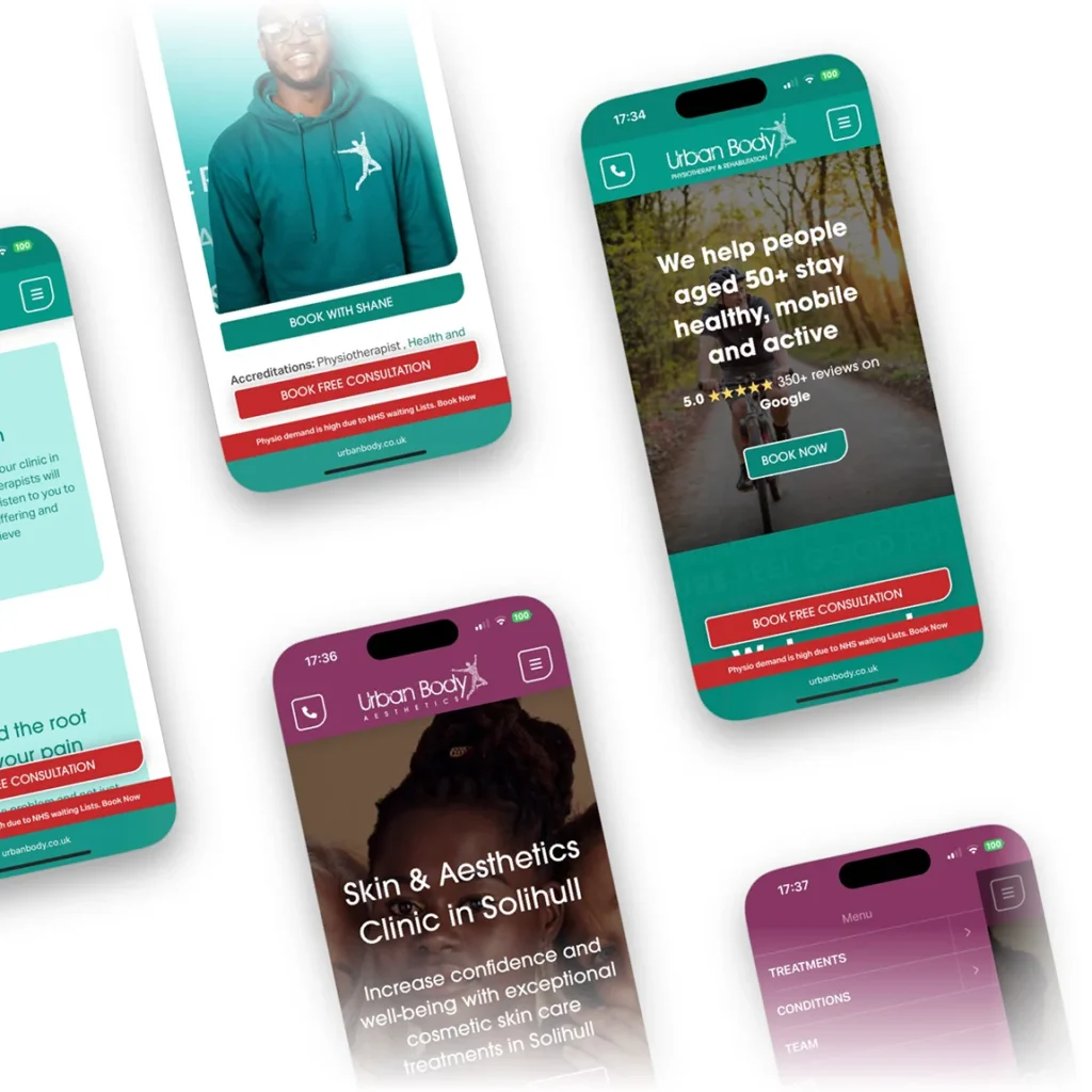 urban body physiotherapy aesthetics group website project colab digital