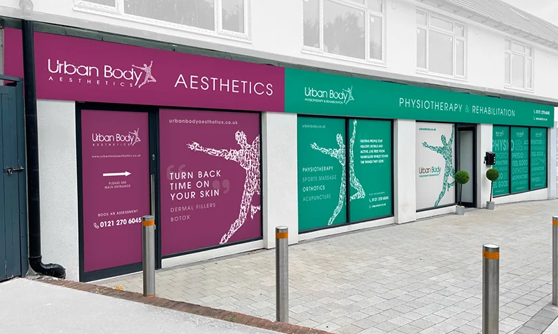 urban body physiotherapy aesthetics shop signage design colab digital