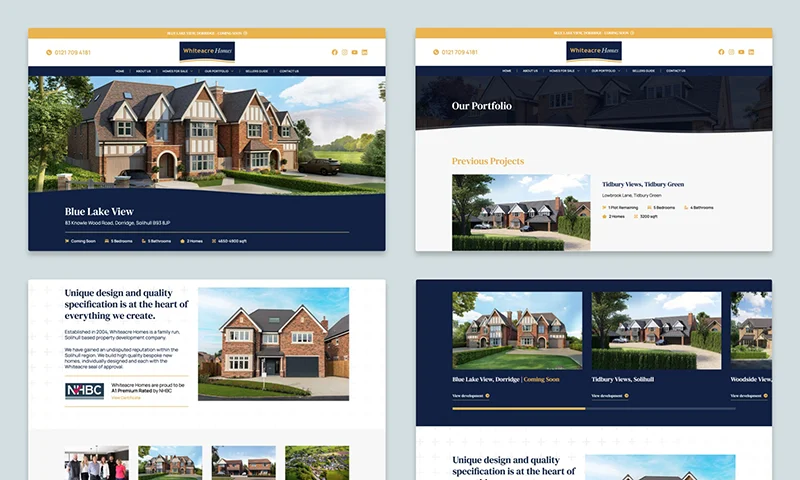 whiteacre homes solihull property developer website design colab digital