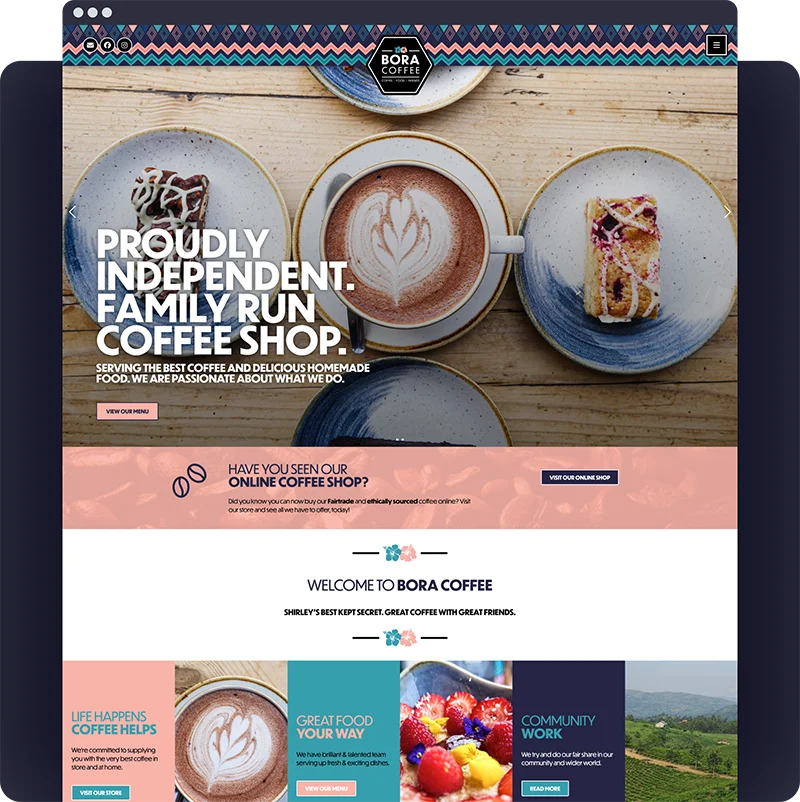 solihull coffee shop wordpress website by colab digital