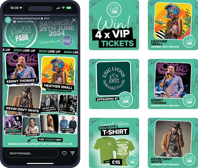 knowle party in the park social campaign graphics