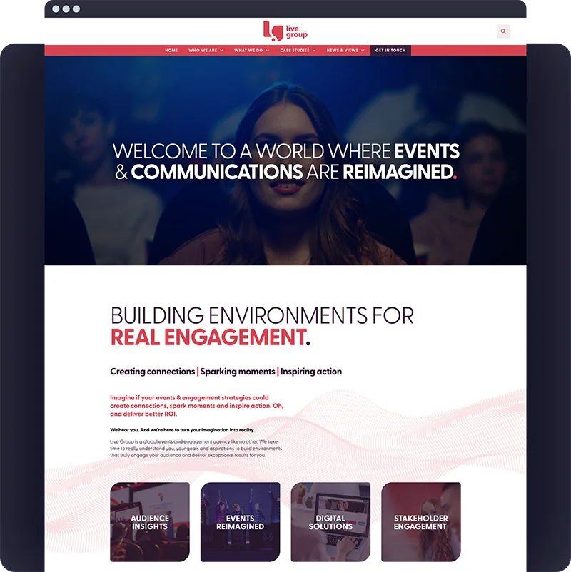 events company wordpress website build by colab digital