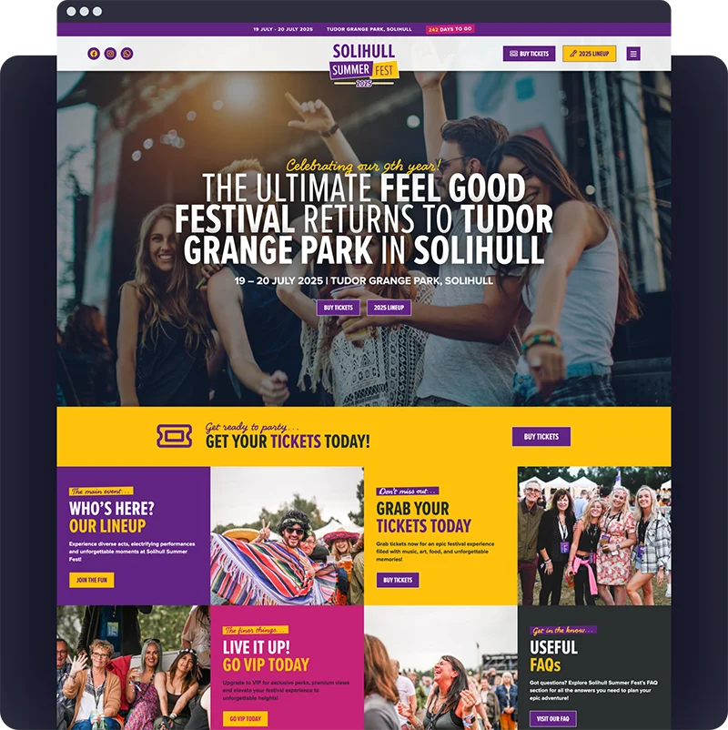 solihull summer festival wordpress website by colab digital